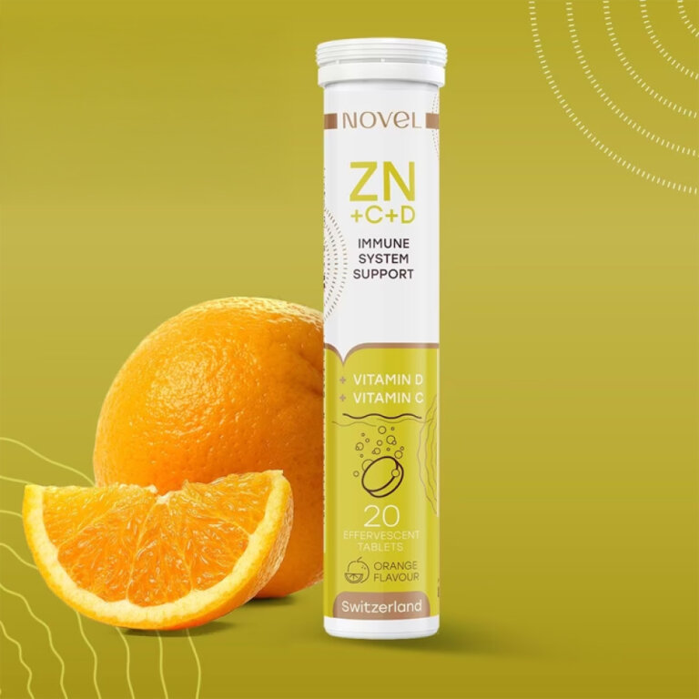 Вітаміни шипучі NOVEL Vitamin C + Zinc + D №20