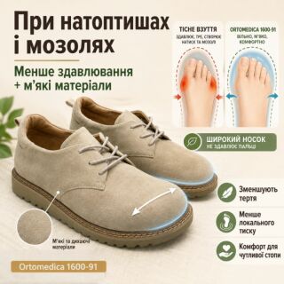 Туфлі жіночі анатомічні Ortomedica 1600-91 бежеві
