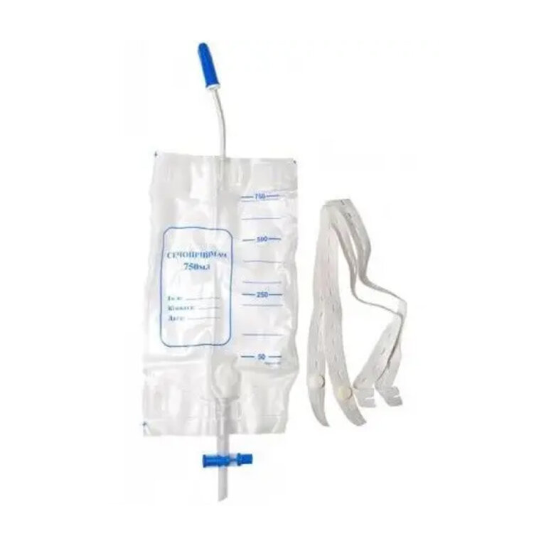 Мочеприемник JS 750 мл со сливным клапаном и фиксатором д/ноги тип 3
