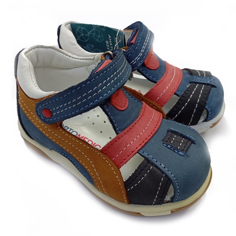 УЦЕНКА! Детские Анатомические босоножки Ortomedica 125-05 (производственный брак - разный орнамент) размер 21