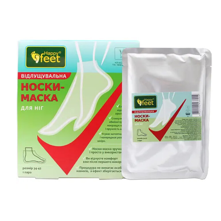 Шкарпетки-маска для ніг Happy Feet відлущувальна, 1 пара