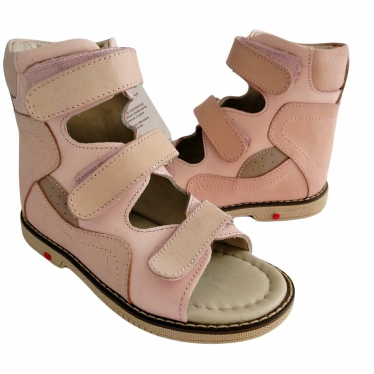 УЦІНКА! Анатомічні босоніжки дитячі Ortomedica 2801 пудрові (один з пари втратив колір) розмір 29