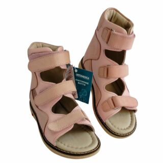 УЦІНКА! Анатомічні босоніжки дитячі Ortomedica 2801 пудрові (один з пари втратив колір) розмір 29