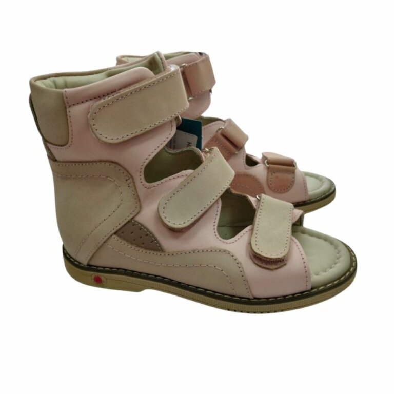УЦІНКА! Анатомічні босоніжки дитячі Ortomedica 2801 пудрові (один з пари втратив колір) розмір 32