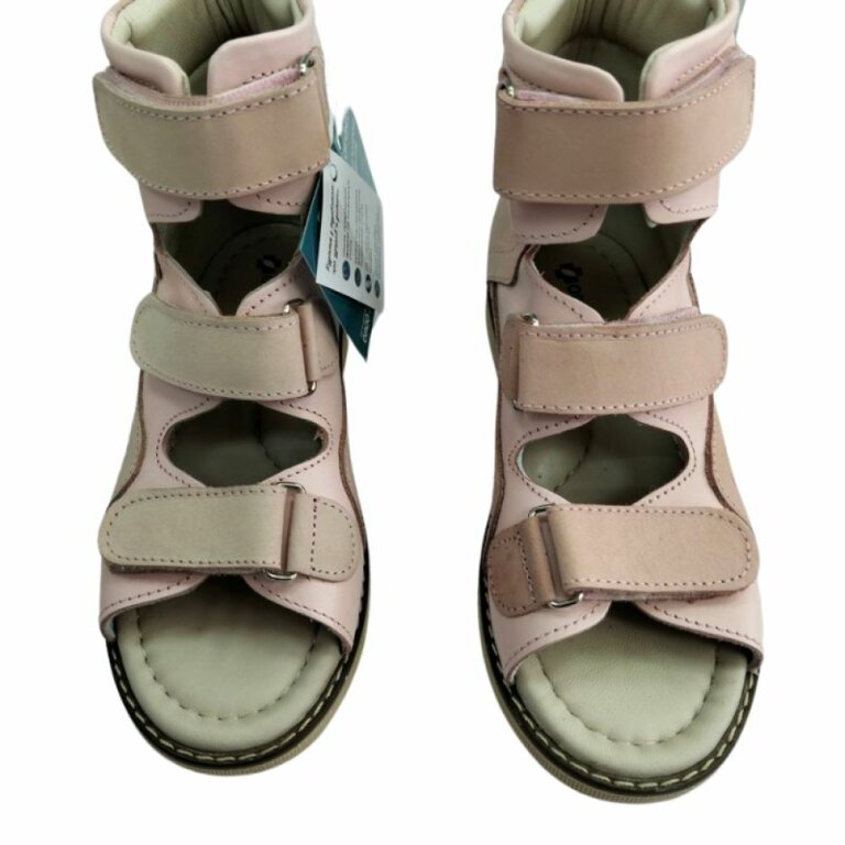 УЦІНКА! Анатомічні босоніжки дитячі Ortomedica 2801 пудрові (один з пари втратив колір) розмір 32