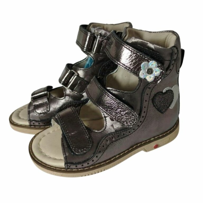 УЦІНКА! Дитячі Анатомічні босоніжки Ortomedica 2800 металік (плями клею на устілці) розмір 26