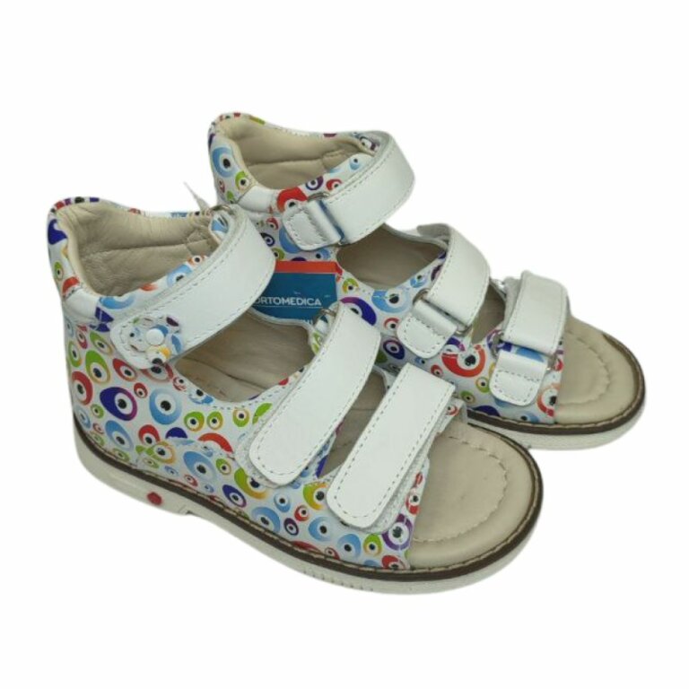 УЦІНКА! Дитячі Анатомічні босоніжки Ortomedica 2804 різнокольорові (дефекти на устілці) розмір 30