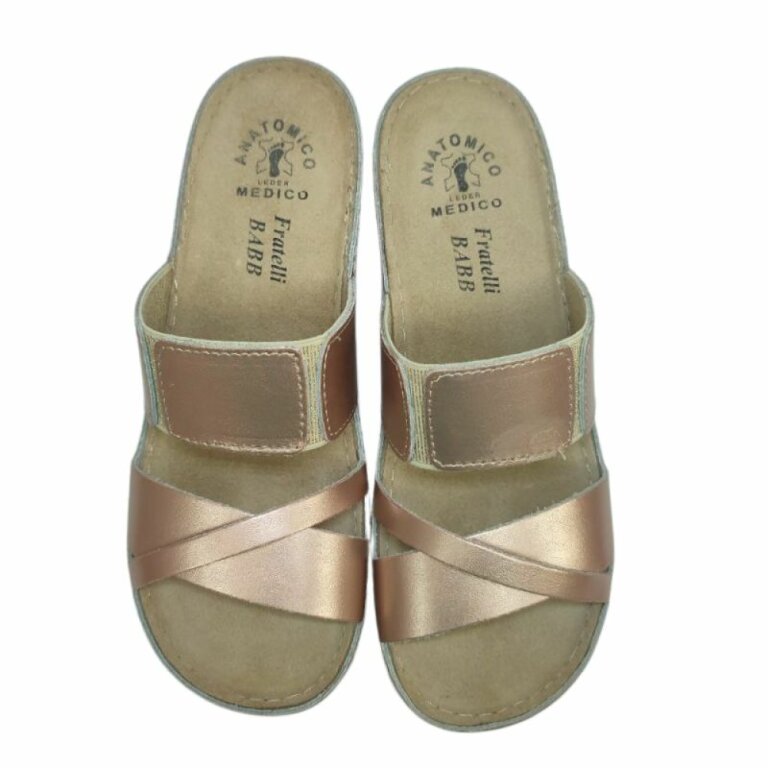 УЦІНКА! Анатомічні шльопанці жіночі Fratelli Babb D-304 бронза (пляма клею) розмір 38