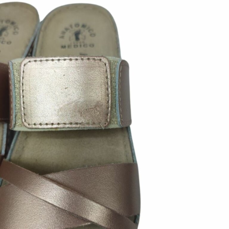 УЦІНКА! Анатомічні шльопанці жіночі Fratelli Babb D-304 бронза (пляма клею) розмір 38