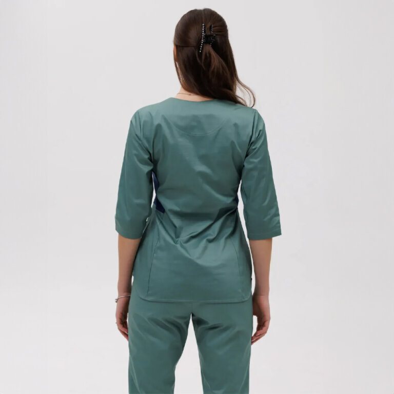 Костюм женский котоновый TopLine Селеста олива-темно синий 103-109