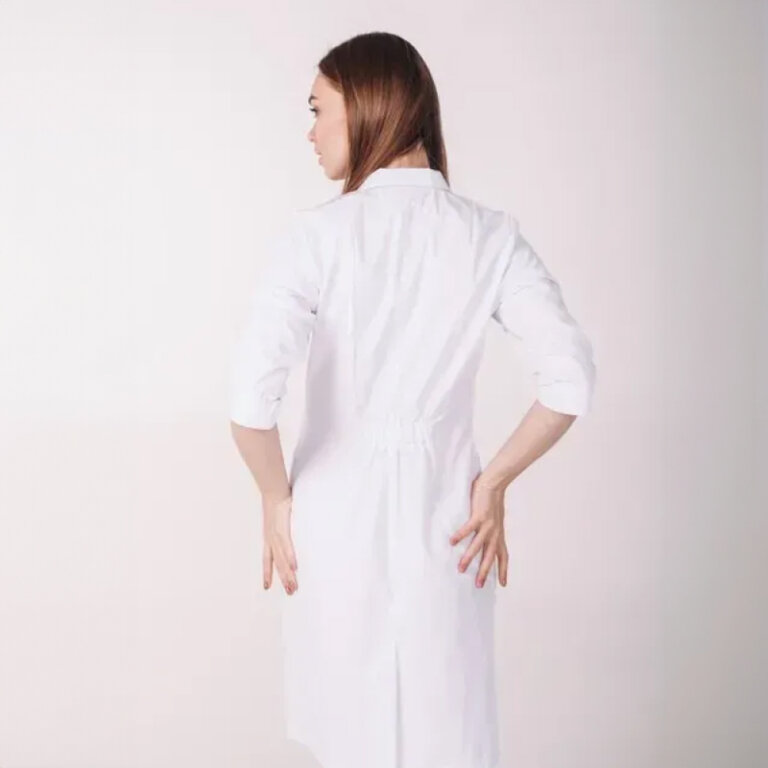 Халат котоновий жіночий TopLine Арізона білий-червона кнопка 01-17 3/4