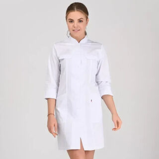 Халат котоновий жіночій TopLine Пекін білий-білий 01-01 (3/4)