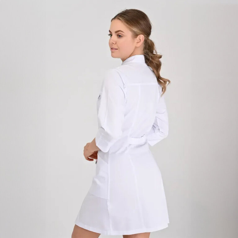 Халат котоновий жіночій TopLine Пекін білий-білий 01-01 (3/4)