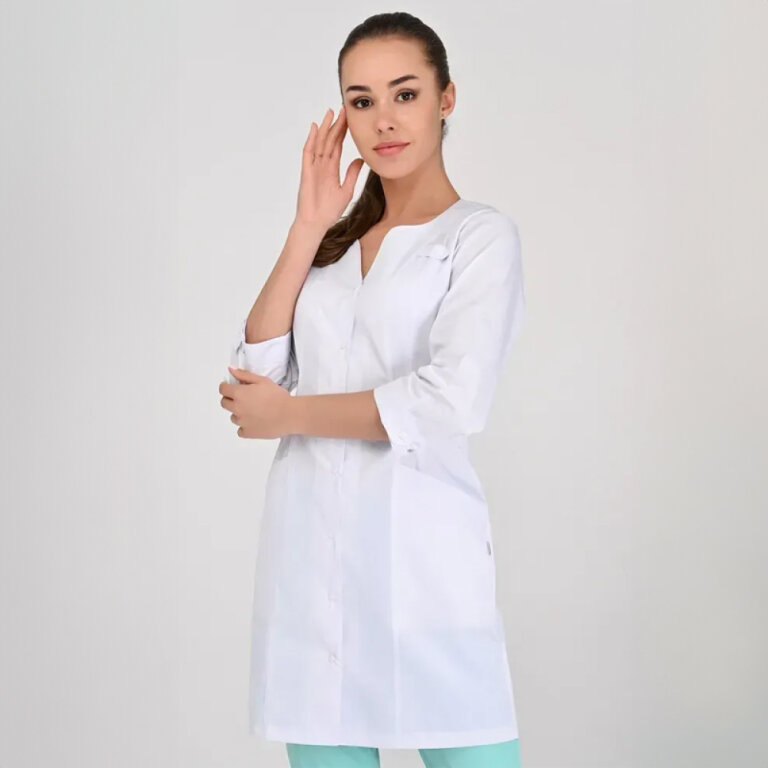 Халат котоновий жіночій TopLine Варна білий 01 (3/4)