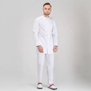 Халат котоновий чоловічий TopLine Бонн білий 01 ДР