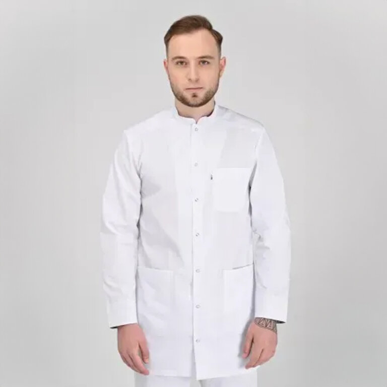 Халат котоновий чоловічий TopLine Бонн білий 01 ДР