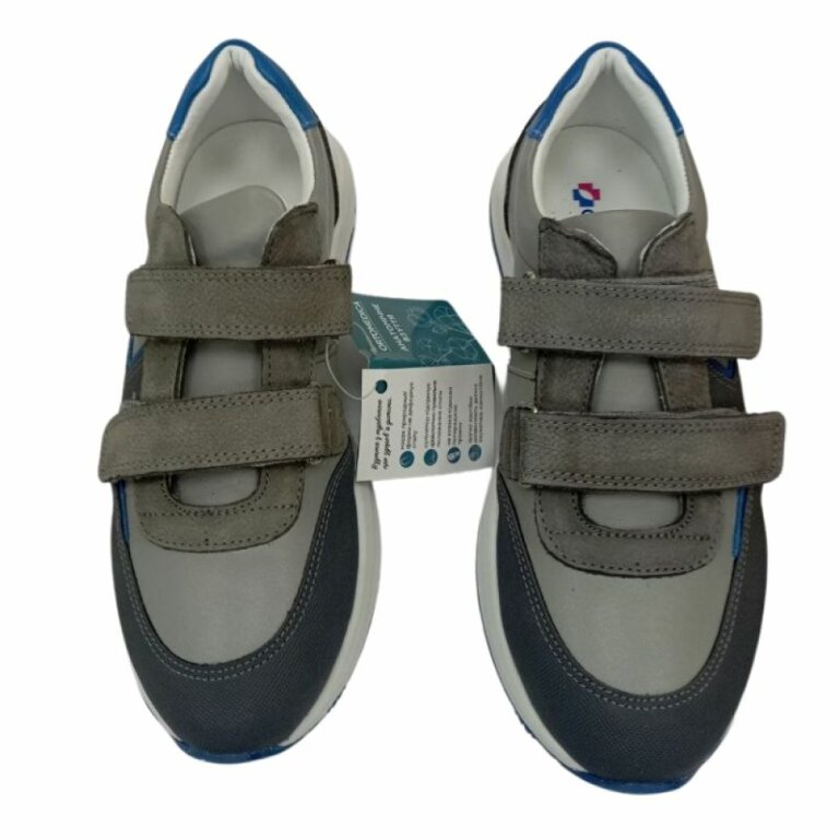 УЦІНКА! Дитячі Анатомічні кросівки Ortomedica 24Y20-03 сіро-блакитні (один з пари втратив колір) розмір 36