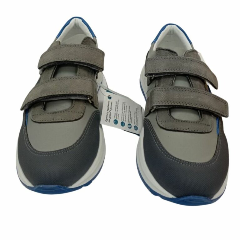 УЦІНКА! Дитячі Анатомічні кросівки Ortomedica 24Y20-03 сіро-блакитні (один з пари втратив колір) розмір 36