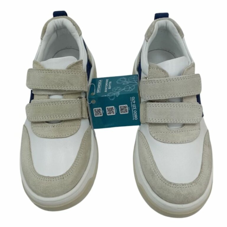 УЦІНКА! Дитячі Анатомічні кросівки Ortomedica ORTM 7 бежево-сині (один з пари втратив колір) розмір 31