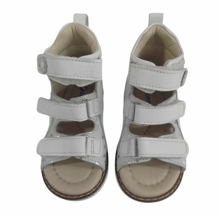 УЦІНКА! Дитячі Анатомічні босоніжки Ortomedica 2806-01 білі ноти (жовті плями) розмір 22