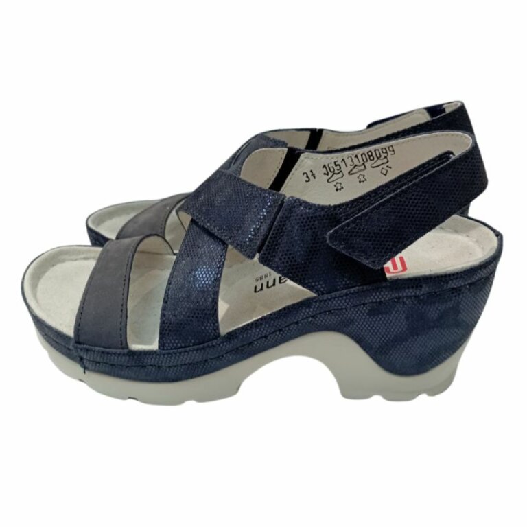 УЦІНКА! Жіночі Анатомічні сандалі із задником Berkemann NARA, арт. 01651-blue/metalic (один з пари втратив колір) розмір 3,5