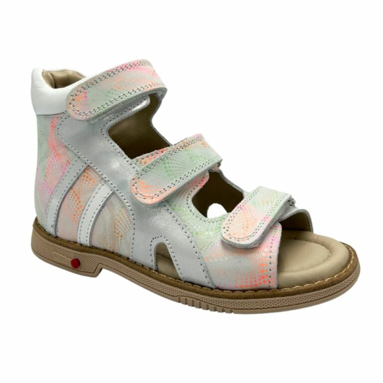 Дитячі босоніжки анатомічні для дівчинки 3 липучки, фіксуючий задник Ortomedica 5YÖ21-08 білі