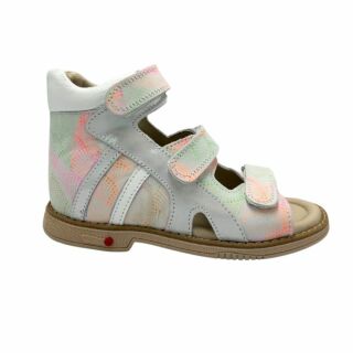 Дитячі босоніжки анатомічні для дівчинки 3 липучки, фіксуючий задник Ortomedica 5YÖ21-08 білі