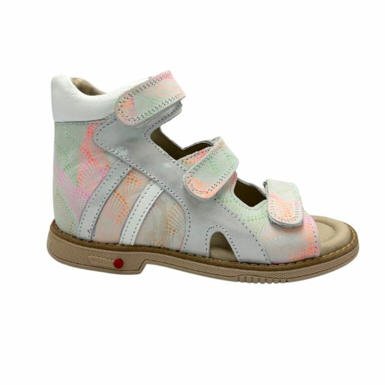 Дитячі босоніжки анатомічні для дівчинки 3 липучки, фіксуючий задник Ortomedica 5YÖ21-08 білі