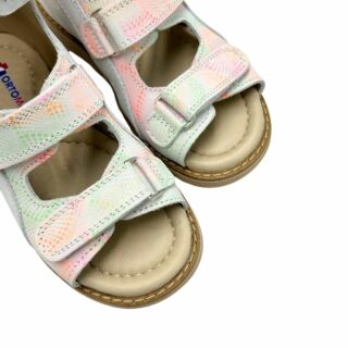 Дитячі босоніжки анатомічні для дівчинки 3 липучки, фіксуючий задник Ortomedica 5YÖ21-08 білі