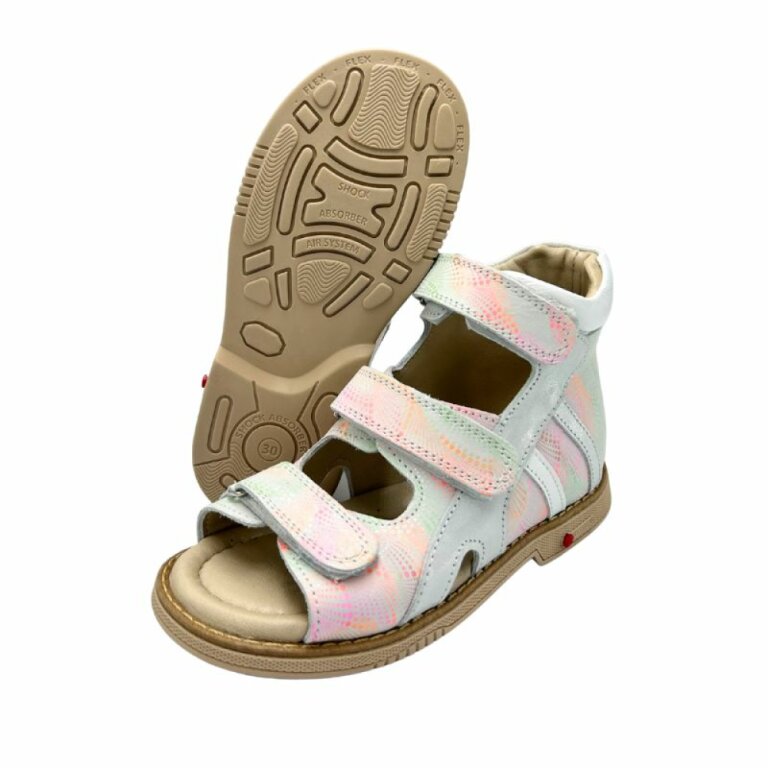 Дитячі босоніжки анатомічні для дівчинки 3 липучки, фіксуючий задник Ortomedica 5YÖ21-08 білі