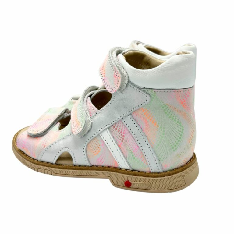 Дитячі босоніжки анатомічні для дівчинки 3 липучки, фіксуючий задник Ortomedica 5YÖ21-08 білі