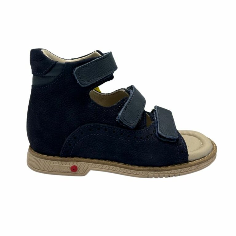 Дитячі босоніжки анатомічні Ortomedica 5YÖ23-05 фіксуючий задник, 3 липучки, темно-сині