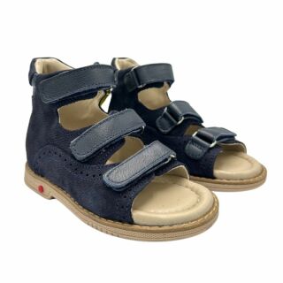 Дитячі босоніжки анатомічні Ortomedica 5YÖ23-05 фіксуючий задник, 3 липучки, темно-сині