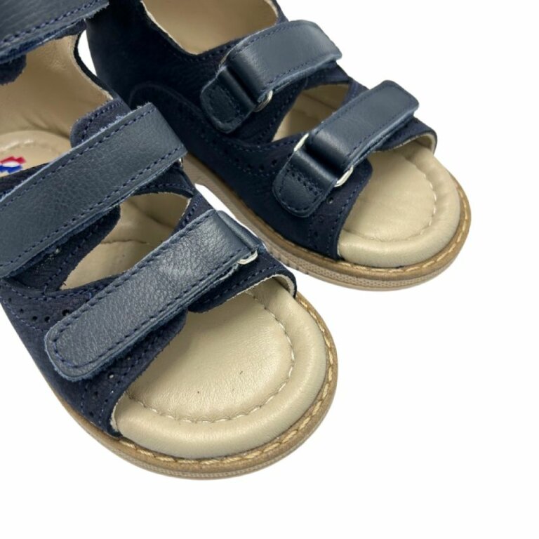 Дитячі босоніжки анатомічні Ortomedica 5YÖ23-05 фіксуючий задник, 3 липучки, темно-сині