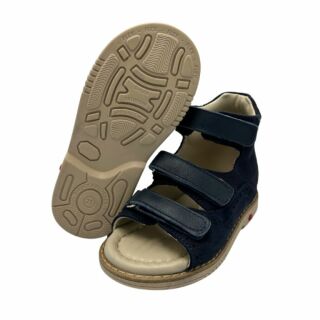 Дитячі босоніжки анатомічні Ortomedica 5YÖ23-05 фіксуючий задник, 3 липучки, темно-сині