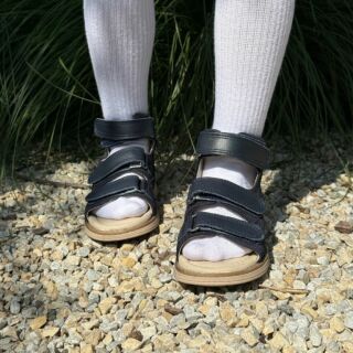 Дитячі босоніжки анатомічні Ortomedica 5YÖ23-05 фіксуючий задник, 3 липучки, темно-сині