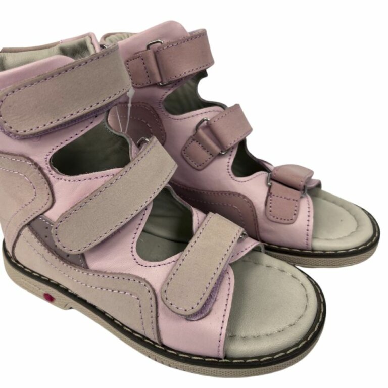 УЦІНКА! Анатомічні босоніжки дитячі Ortomedica 2801 пудрові (один з пари втратив колір) розмір 27