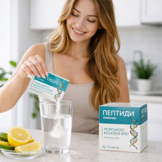 Дієтична добавка пептиди морського колагену POWERFOOD зі смаком малини з підсолоджувачем, порошок в пакетах 12000 мг, №15