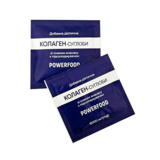Дієтична добавка колаген-суглоби POWERFOOD зі смаком ананасу з підсолоджувачем порошок в пакетах 6000 МГ(mg), №30