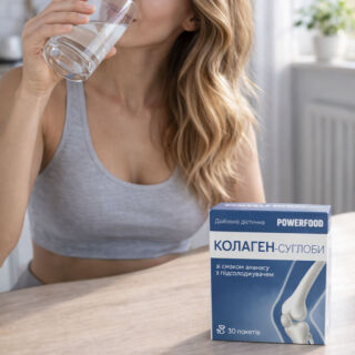 Дієтична добавка колаген-суглоби POWERFOOD зі смаком ананасу з підсолоджувачем порошок в пакетах 6000 МГ(mg), №30