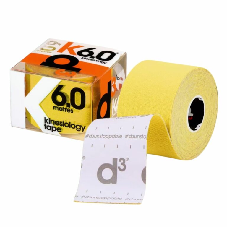 Кинезио тейп D3 K6.0 (50 мм * 6 м) желтый
