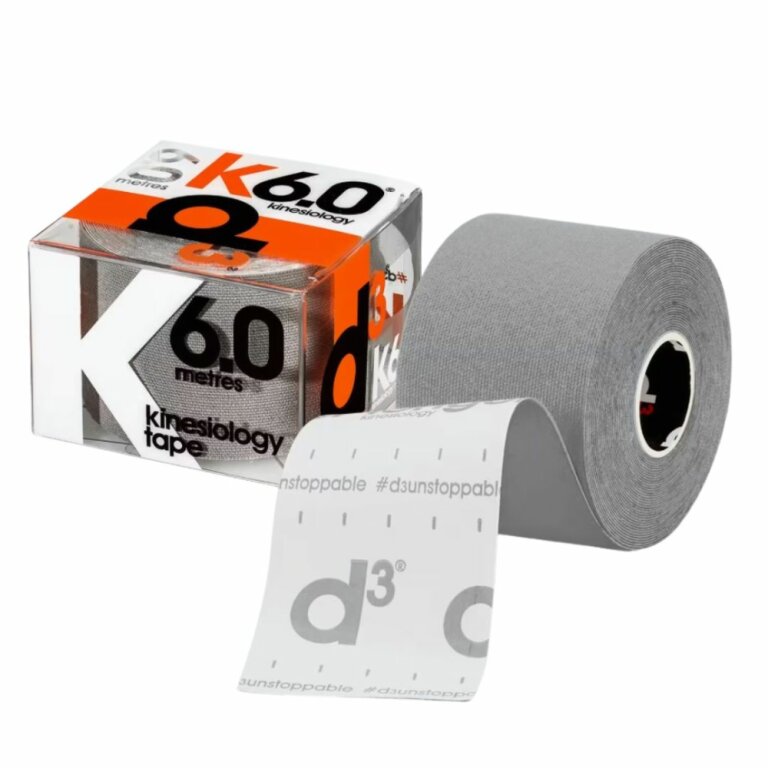 Кінезіо тейп D3 K6.0 (50 мм * 6 м) сріблястий