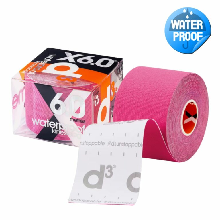 Кінезіо тейп водонепроникний D3 X6.0 Xtreme (50 мм * 6 м) рожевий