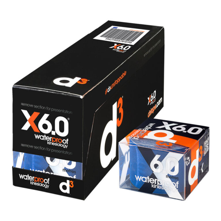Кінезіо тейп водонепроникний D3 X6.0 Xtreme (50 мм * 6 м) електрик