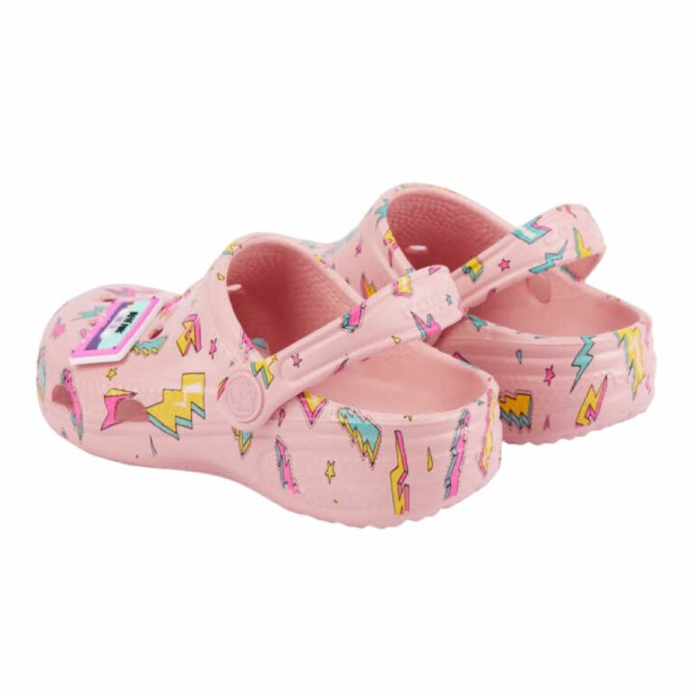 Сабо (крокси) дитячі COQUI 8114 рожевий з принтом + амулет