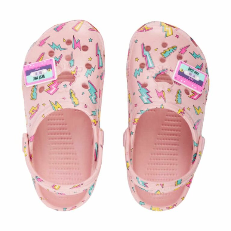 Сабо (крокси) дитячі COQUI 8114 рожевий з принтом + амулет