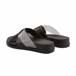 Шльопанці силіконові на платформі жіночі COQUI NELA (1342 Black/Silver glitter) чорний/срібний