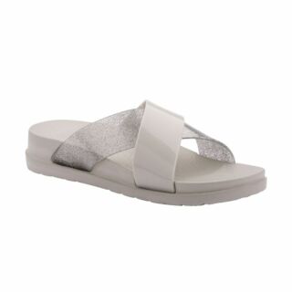 Шльопанці силіконові на платформі жіночі COQUI NELA (1342 Stone/Silver glitter) сірий/срібний