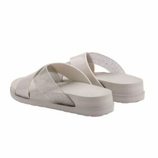 Шльопанці силіконові на платформі жіночі COQUI NELA (1342 Stone/Silver glitter) сірий/срібний