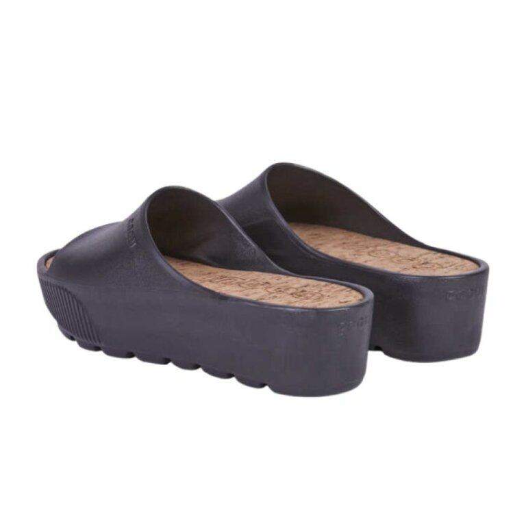 Шльопанці на платформі жіночі COQUI PAM (1442 Black Cork) чорний